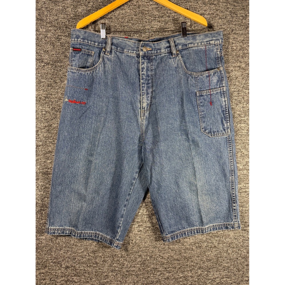 FUBU The Collection Mens Denim Shorts Blue Baggy 90s‎ Streetwear W42 Circa 1992